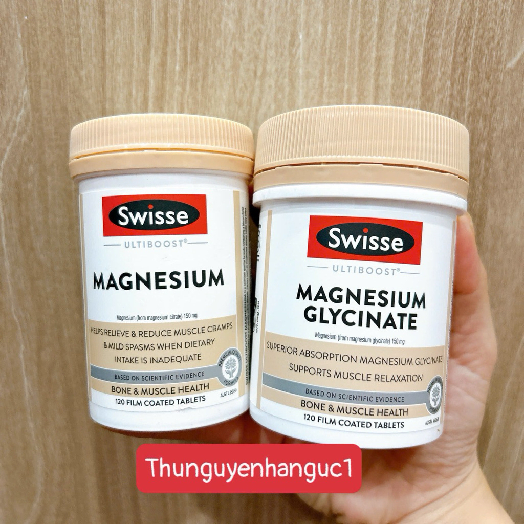 Viên uống Magie glycinate swisse, magie citrate swisse, bổ sung magie tăng cường sức khỏe