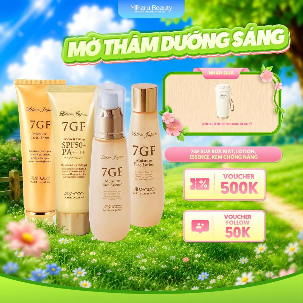 Combo dưỡng da ngăn ngừa lão hóa 7GF Kem chống nắng , Sữa rửa mặt , Nước cân bằng , Tinh Chất