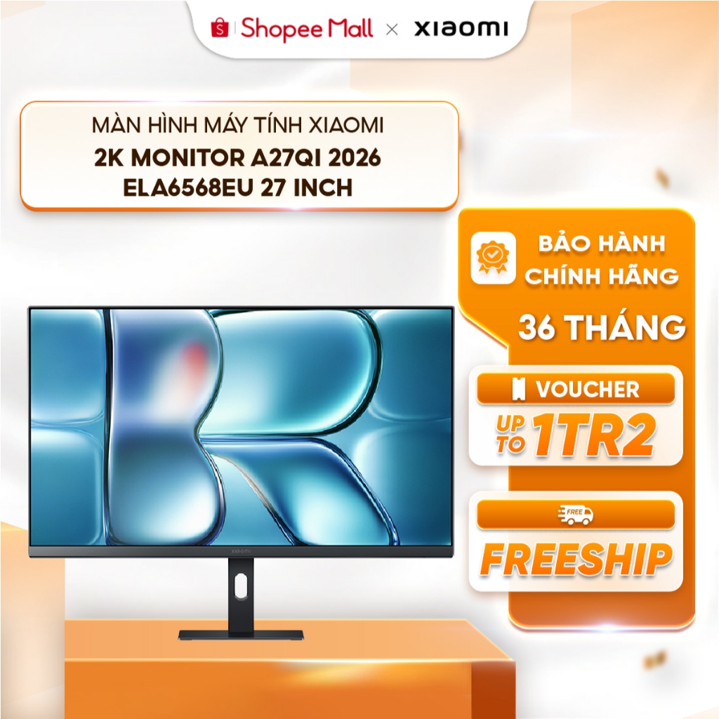 Màn hình máy tính Xiaomi 2K Monitor A27Qi 2026 ELA6568EU 27 inch - Góc nhìn rộng 178° - Tần số quét 