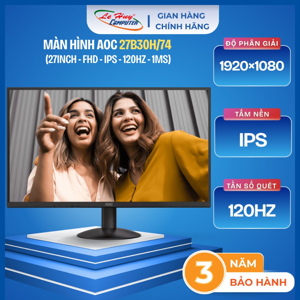 Màn Hình LCD AOC 27B30H/74 (27 inch - 1920 x 1080 - IPS - VGA -HDMI -120HZ) - Hàng Chính Hãng
