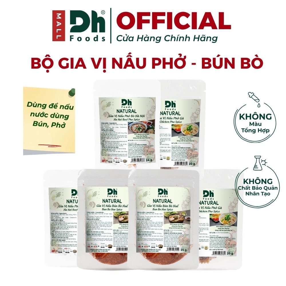 Natural Các Loại Gia Vị Nấu Phở Bò, Phở Gà, Búò  Dh Foods - Gia Vị Nấu Phở Bò, Phở Gà, Bún Bò Huế Ch