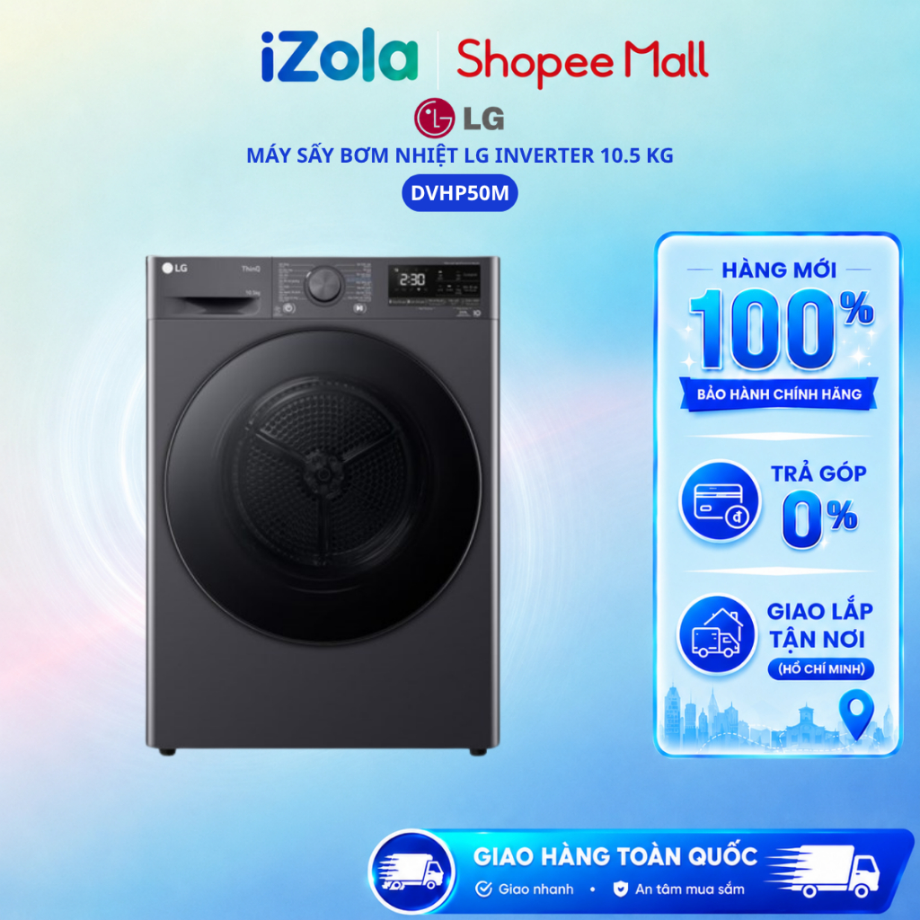 DVHP50M - Máy sấy bơm nhiệt LG 10.5 kg DVHP50M - Hàng chính hãng