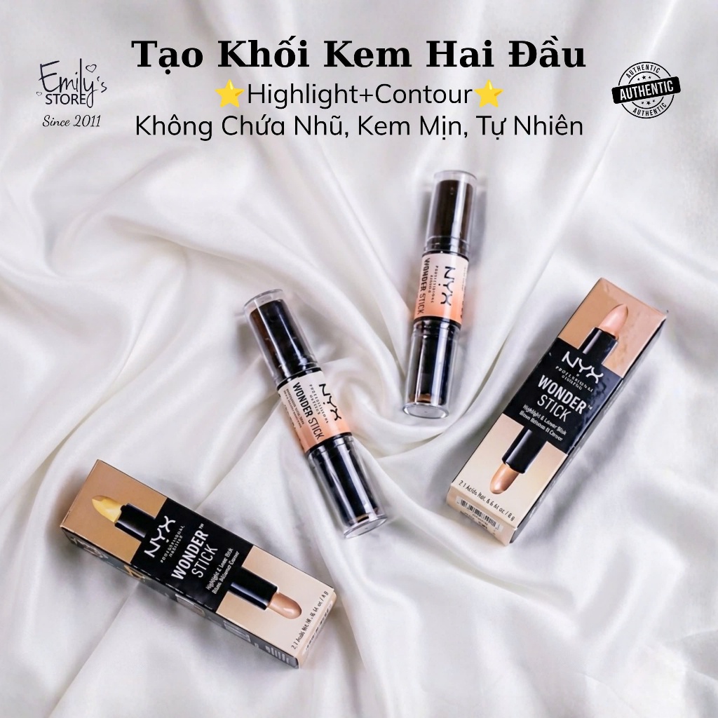 Tạo Khối NYX Wonder Stick Highlight & Contour. Khối Thỏi 2 Đầu. Tạo Khối Kem