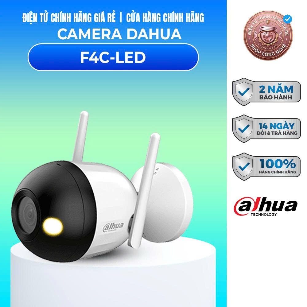 Camera IP WIFI DAHUA F4C-LED Full color thân 4.0MP - Bảo Hành Chính Hãng 2 năm