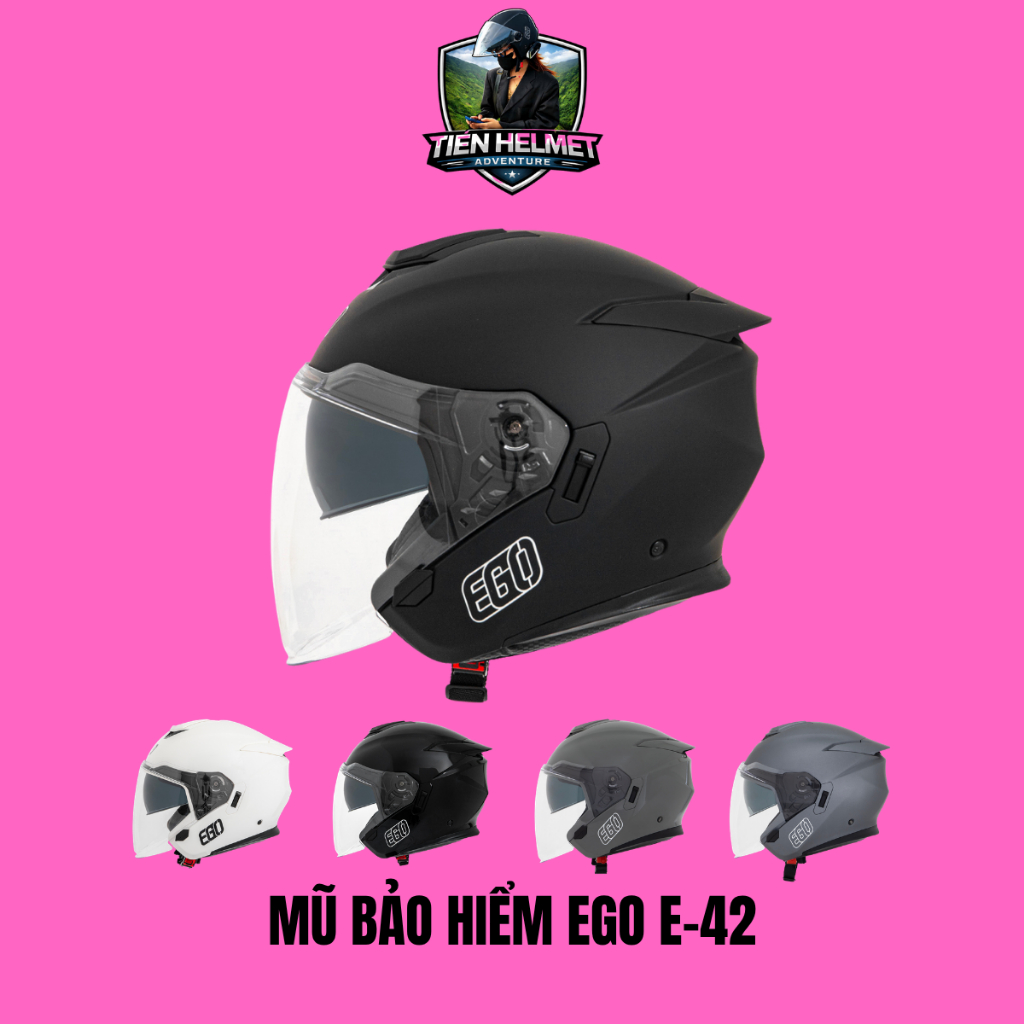Mũ bảo hiểm 3/4 EGO E-42 (EGO E42) chính hãng - Tiên Helmets - Mũ bảo hiểm Vũng Tàu