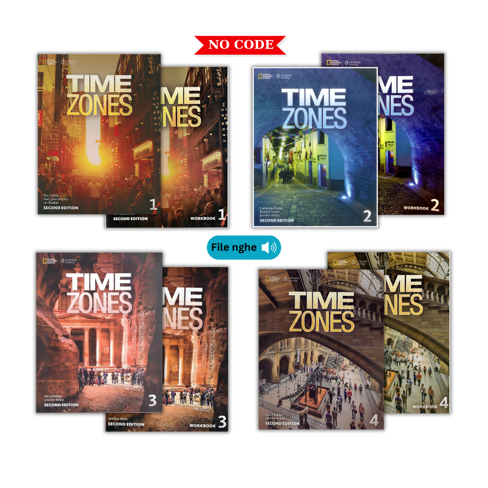 Sách - Time Zones 2nd (NO CODE) - Level 1,2,3,4 - Bản in laser đẹp, tặng file nghe, video