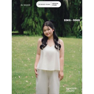 Áo 2 dây linen dáng xoè nhẹ  BIGSIZE (55kg đến 95kg) - 26HAD003 - [BU Bigsize Young]