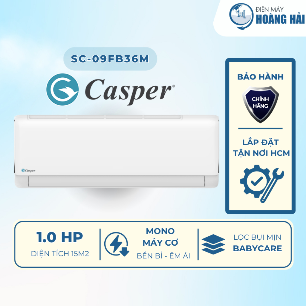 [Chỉ Giá Máy] [KHÔNG INVERTER] SC-09FB36A | SC-12FB36A |Máy Lạnh Casper 1 HP SC-09FB36A |1.5HP SC12F