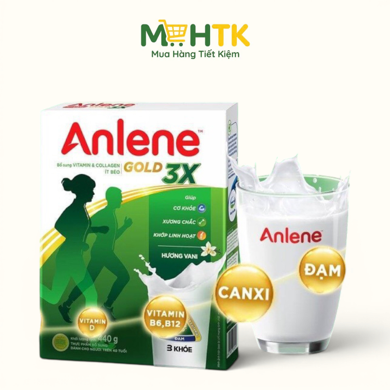 Sữa bột Anlene ít béo hương Vani 440g (Công thức 3X)