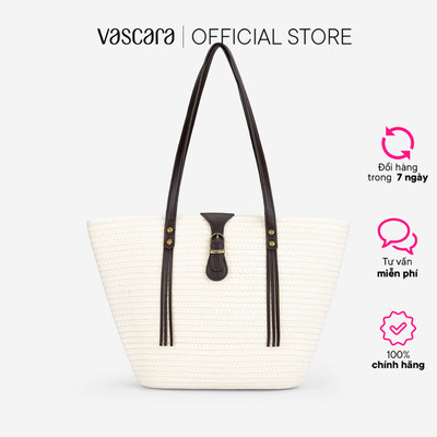 Vascara Túi Tote Đan Sợi Phối Nhấn Tương Phản - TOT 0239