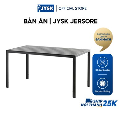 Bàn ăn | JYSK JERSORE | nhôm/nhựa PS | đen | R80xD140xC74cm
