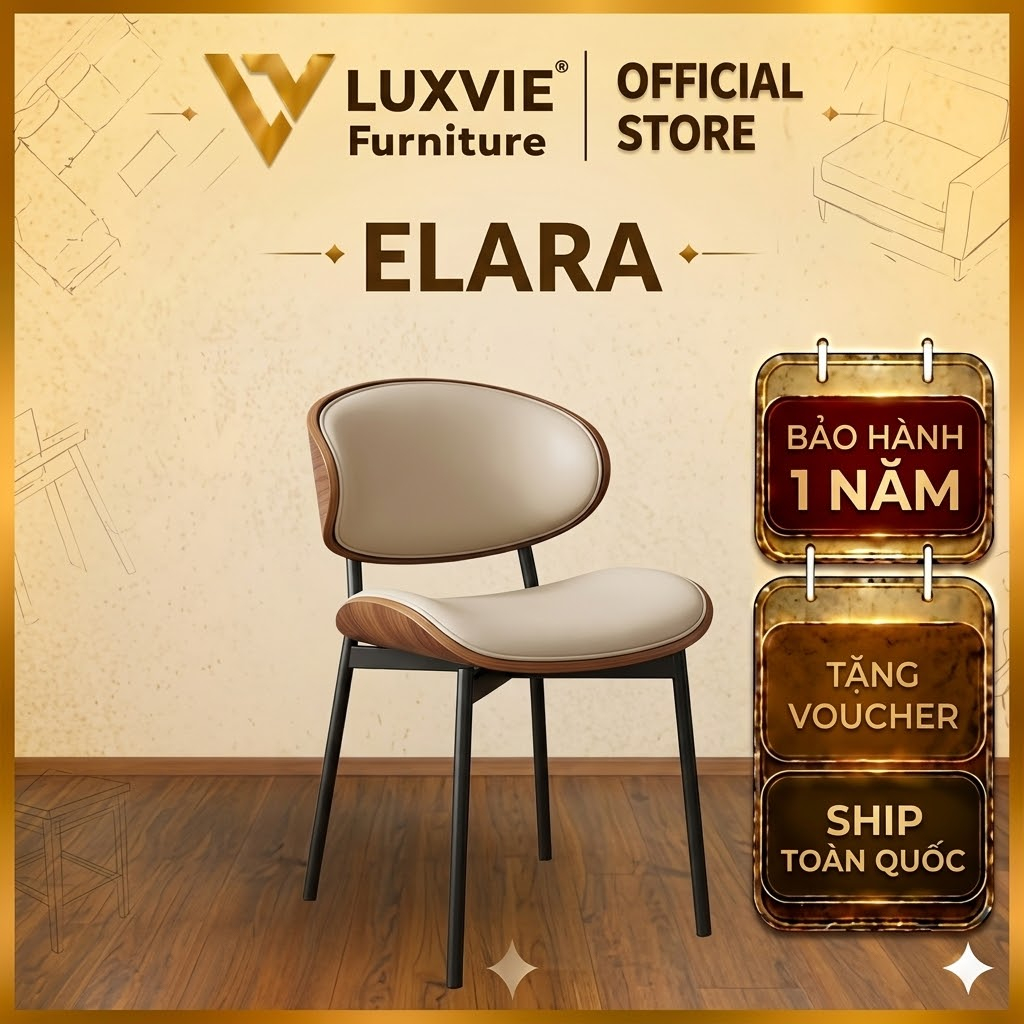 Ghế ăn bọc da cao cấp Elara