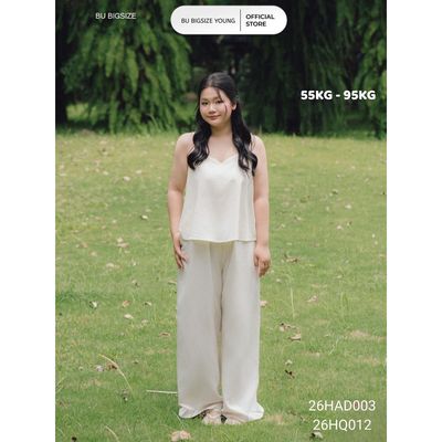 Quần ống vải linen BIGSIZE (55kg đến 95kg) - 26HQ012  - [BU Bigsize Young]