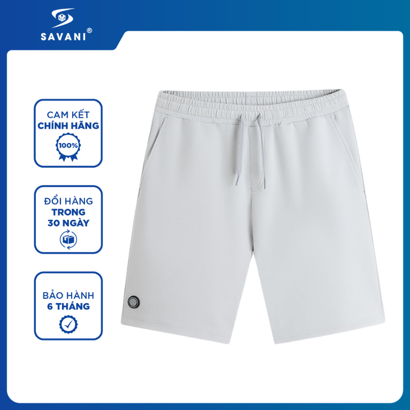Quần Short Nam Dệt Kim SAVANI Co Giãn 4 Chiều, Cạp Chun Thoải Mái, Thoáng Mát MSKS001S6