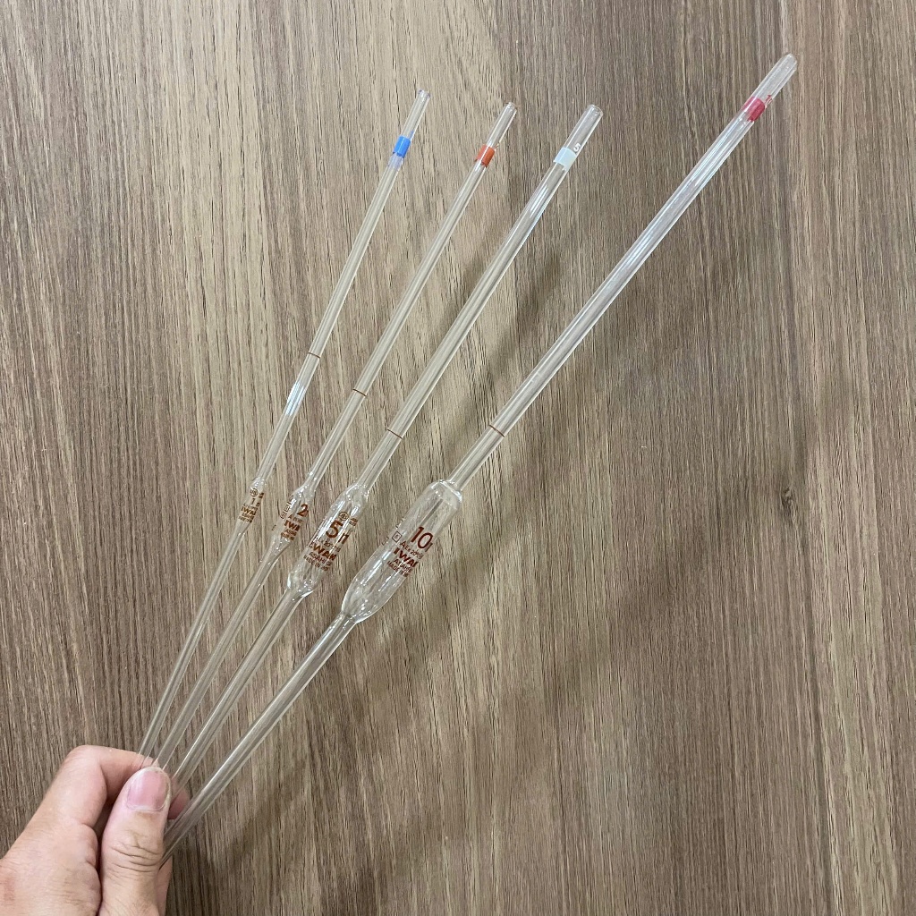 [Iwaki-Nhật] Pipet bầu thủy tinh (ống hút) 1ML,2ML,5ML,10ML thí nghiệm