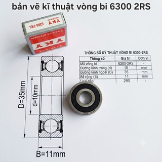 Hộp 10 cái  bạc đạn 6300 2RS YKY ( cốt 10x35x11 mm )