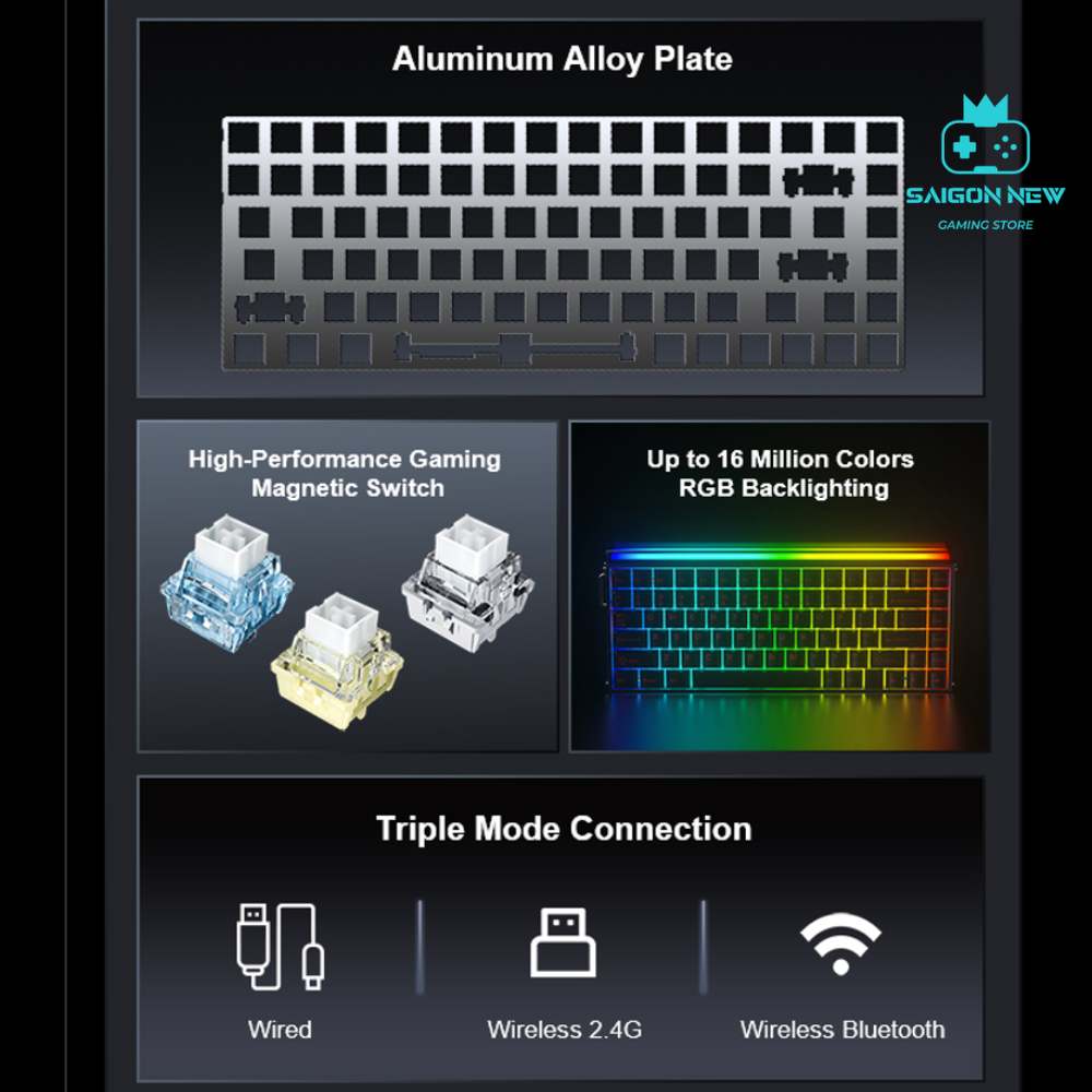 Bàn phím cơ Aula Hero75 HE bàn phím chơi game laptop,pc - Rapid Trigger, RT 0.01mm - Hỗ trợ 8k - Có Hotswap - LED RGB | BigBuy360 - bigbuy360.vn