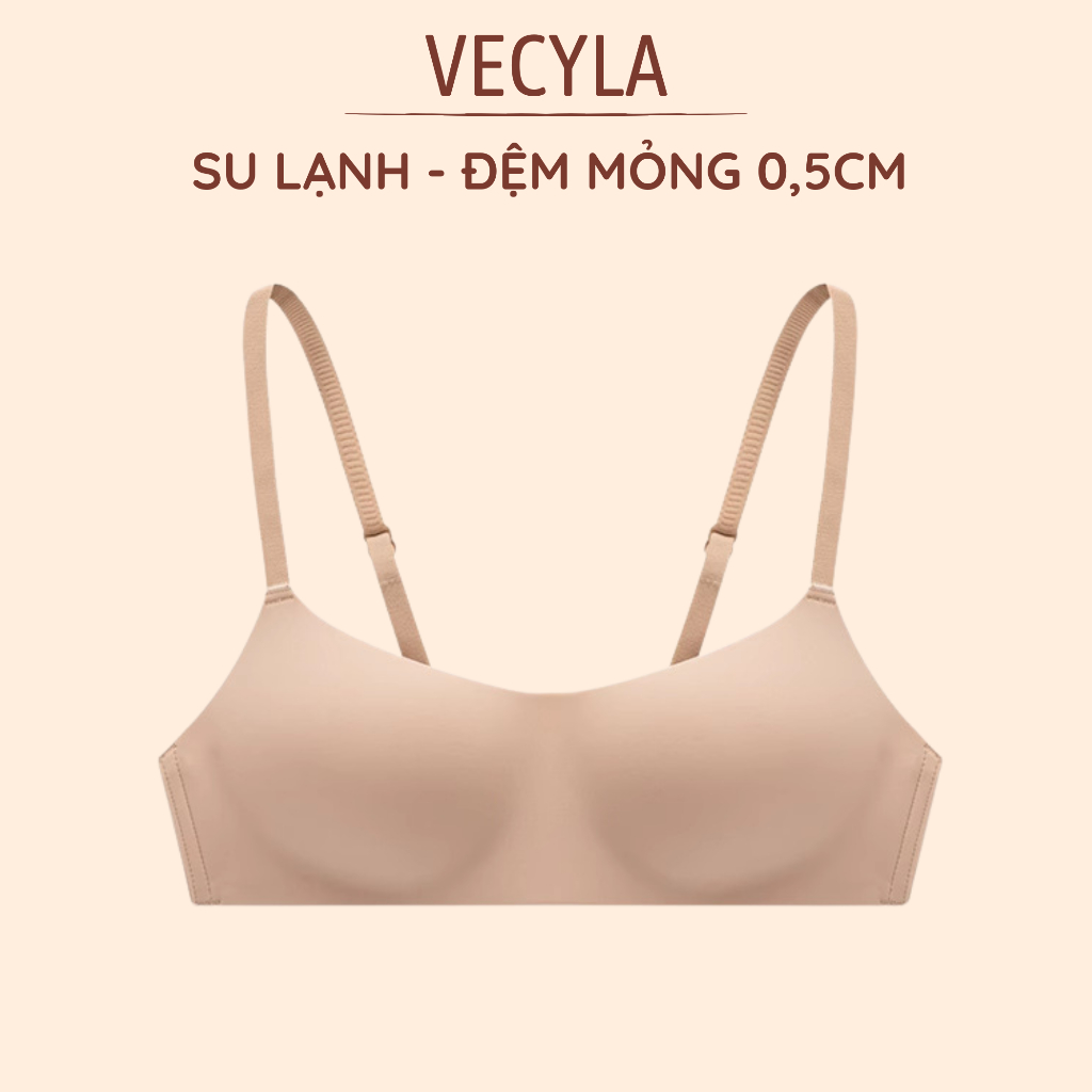 Áo lót nữ VECYLA, áo su đúc cup ngang đệm mỏng không gọng không viền chống…