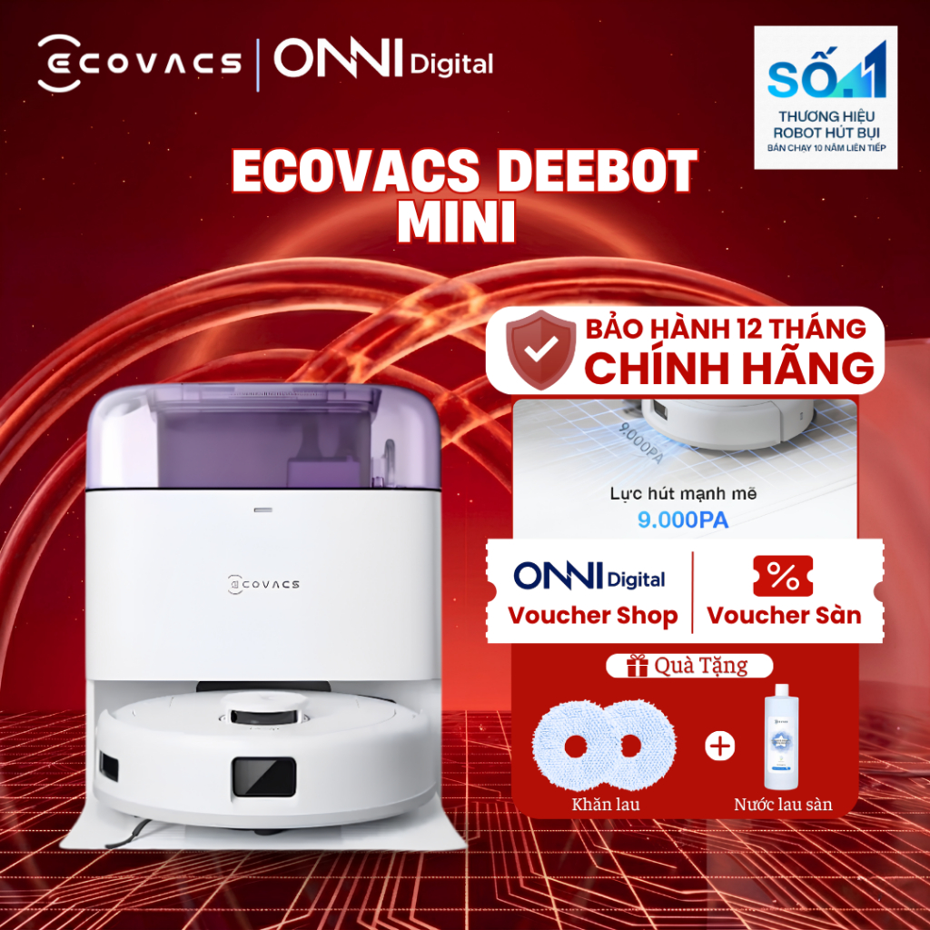 Robot Hút Bụi Lau Sàn Ecovacs Deebot Mini - Hàng Chính Hãng