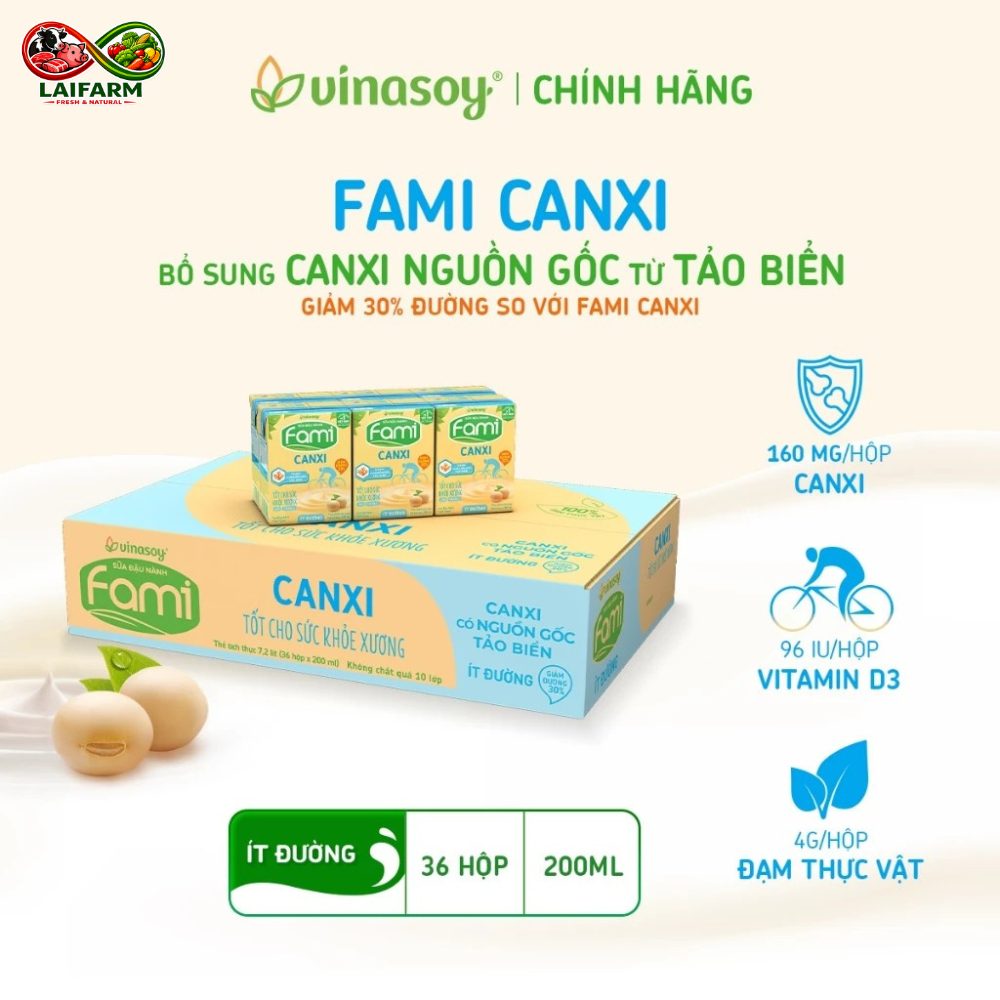 [Laifarm] Fami canxi ít đường (thùng 36 hộp)