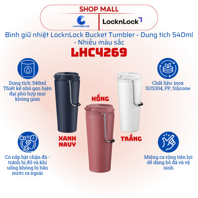 [HỎA TỐC] Bình Giữ Nhiệt Bucket Tumbler LocknLock LHC4269 - Dung tích 540ml - Hàng chính hãng