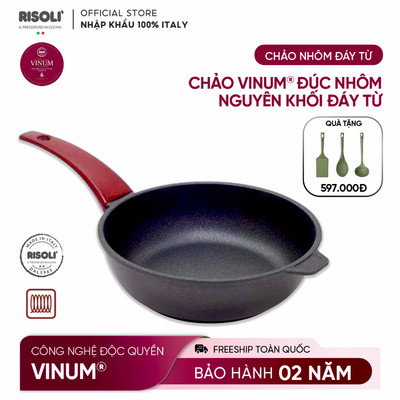 CHẢO VINUM ĐÚC NHÔM NGUYÊN KHỐI ĐÁY TỪ lòng sâu - - Thương hiệu  Risoli`