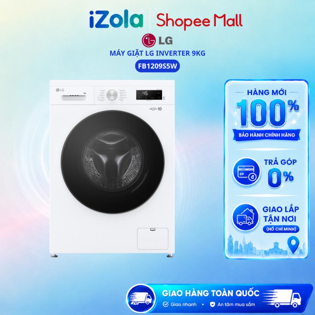 FB1209S5W - Máy giặt LG Inverter 9 kg FB1209S5W - Hàng chính hãng