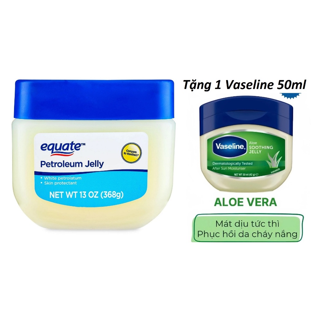 COMBO 2 HỦ Sáp Dưỡng Ẩm Da Equate 100% Pure Petroleum Jelly 368gr/hủ (HÀNG XÁCH TAY)