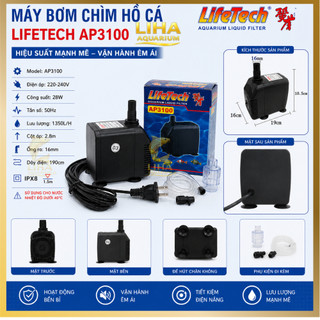 Máy Bơm Lifetech AP3100 (28W-1350L/H-2.8M) - Máy Bơm Nước Bể Cá