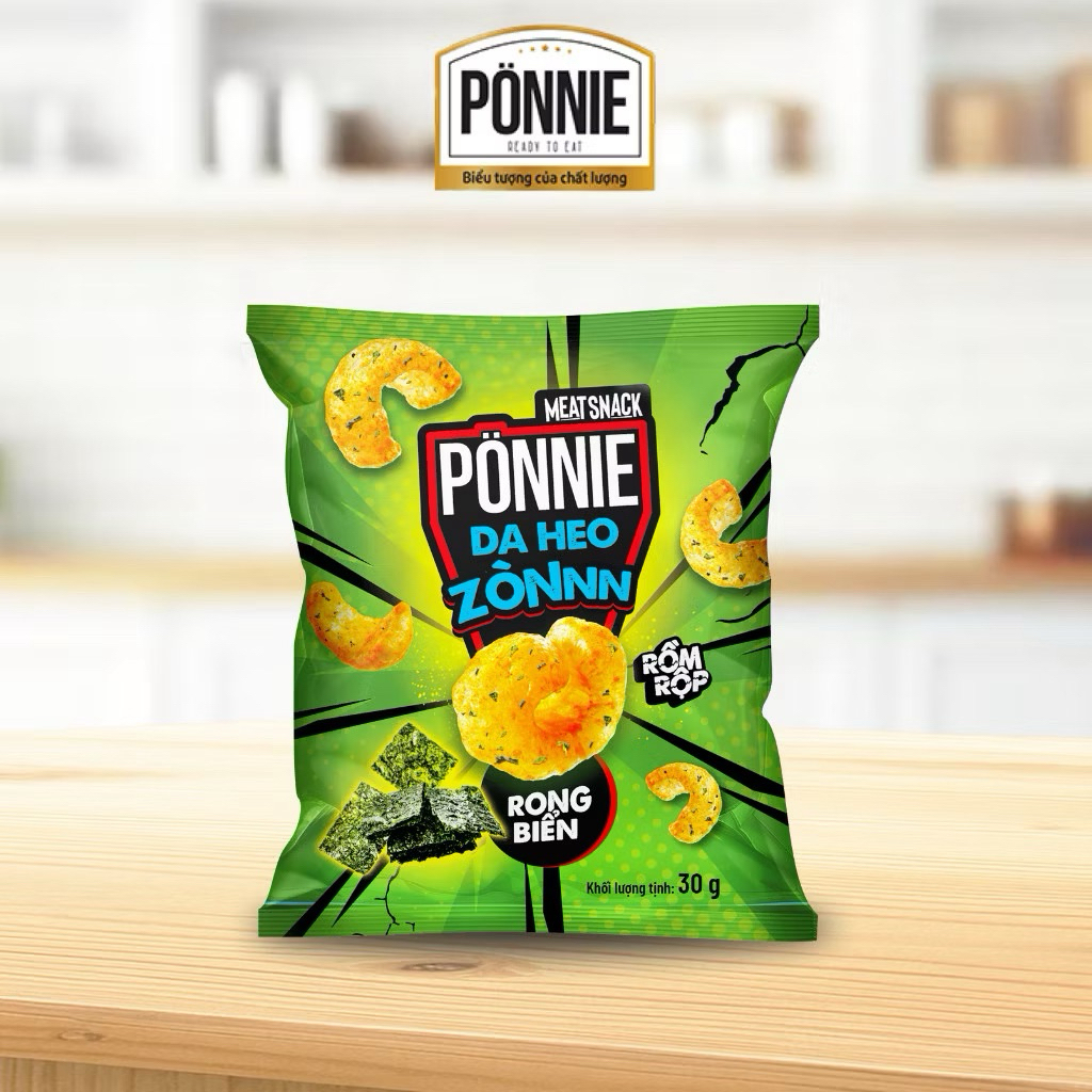 Combo 2 -4-6 gói Snack Ponnie da heo zòn vị rong biển 27gr