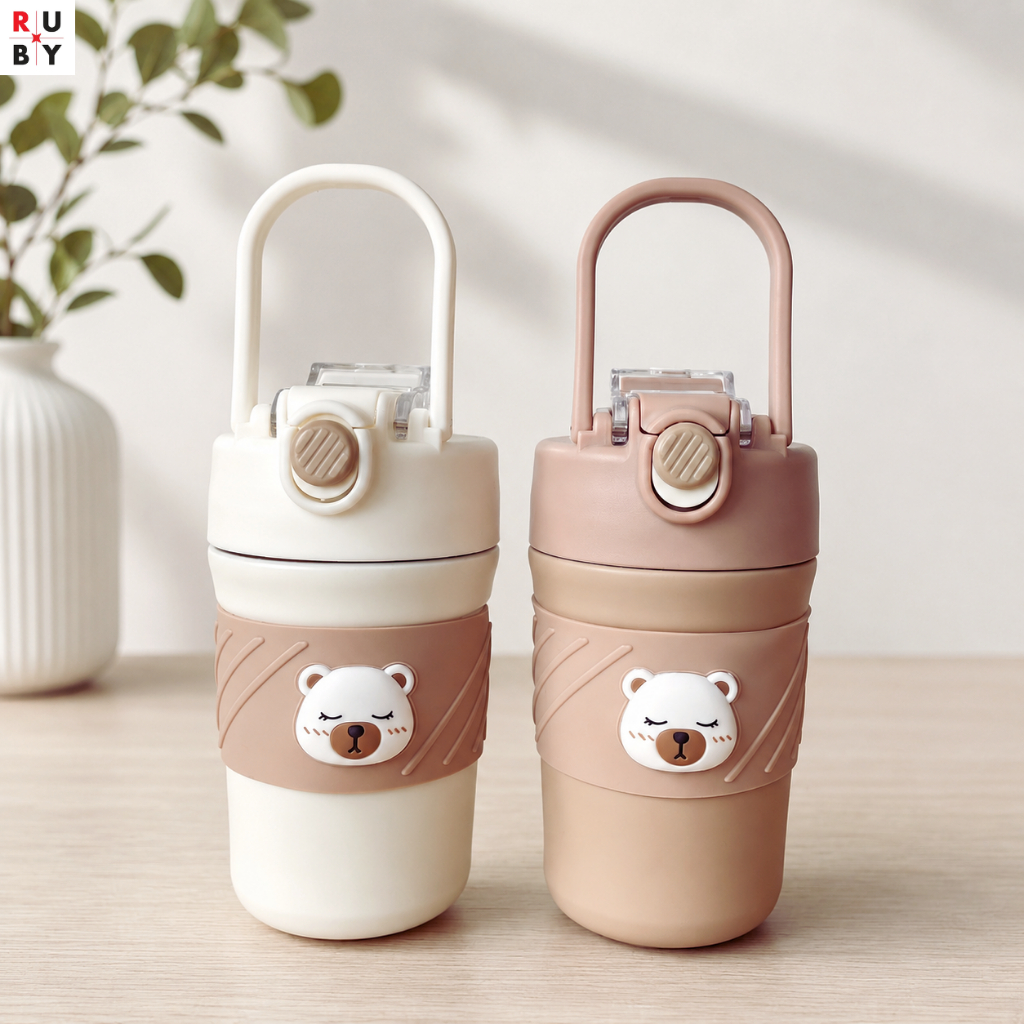 Bình giữ nhiệt cao cấp hình gấu LX23 dung tích 450ml - Gia dụng Thu Hương