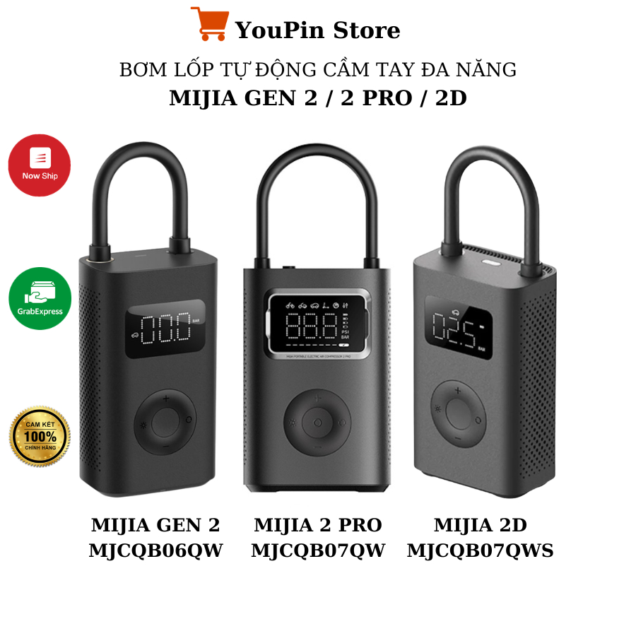 Máy bơm hơi Bơm lốp Mijia Gen 2 Pro MJCQB07QW, Mijia 2D MJCQB07QWS, Bơm Xiaomi Mijia Gen 2 MJCQB06QW
