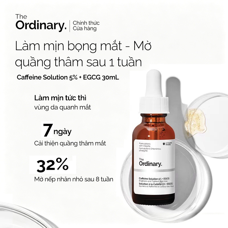 The Ordinary caffeine giảm bọng mắt và quầng thâm vùng mắt Caffeine Solution 5% + EGCG 30ml