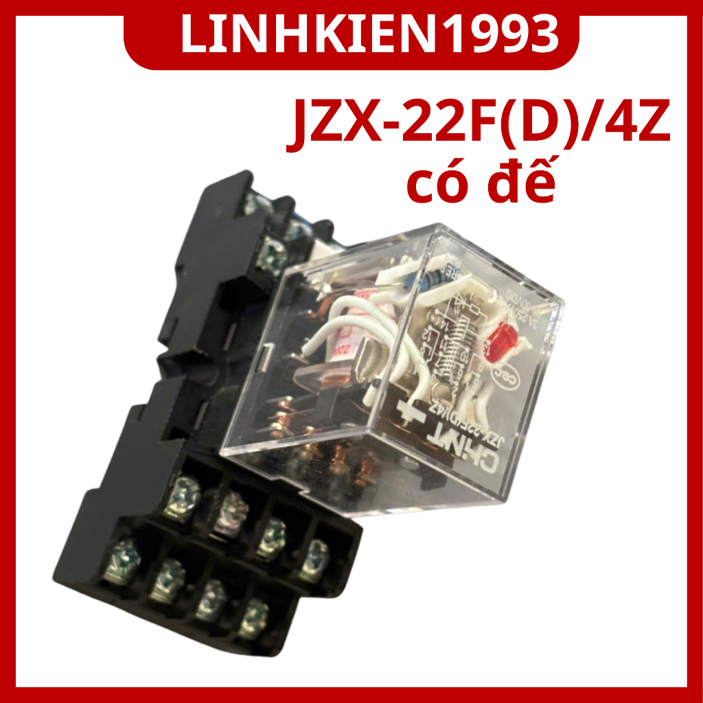 Relay trung gian CHINT JZX-22F(D)/4Z 220VAC 14 chân kèm đế cắm