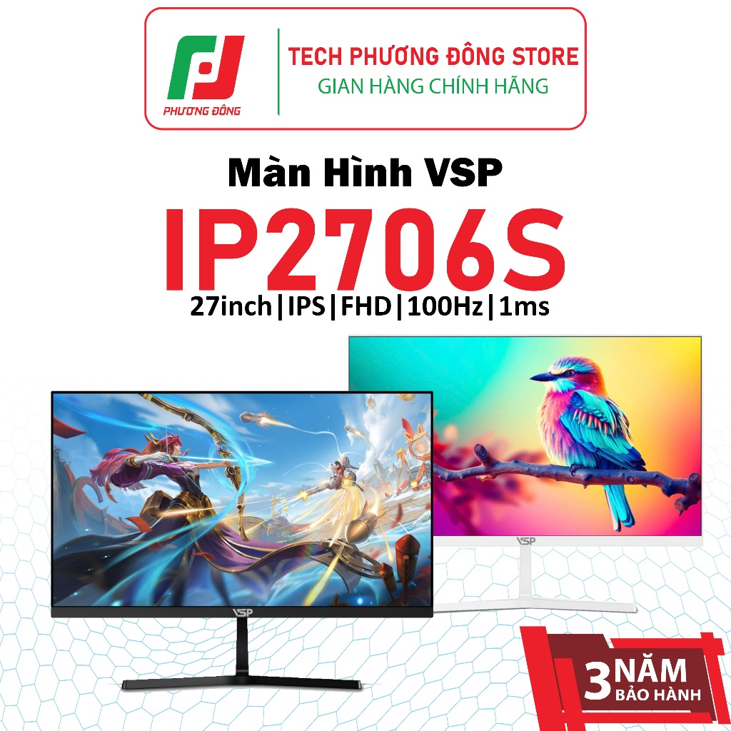 Màn Hình VSP IP2706S 27inch IPS FHD 100Hz 1ms | Chính Hãng | Bảo Hành 36 Tháng