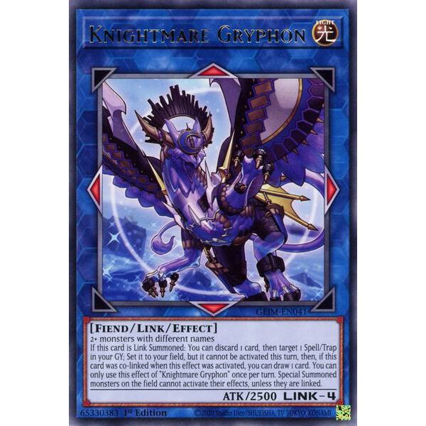 [ Bài Yugioh Chính Hãng ] Knightmare Gryphon - GEIM-EN041 - Rare