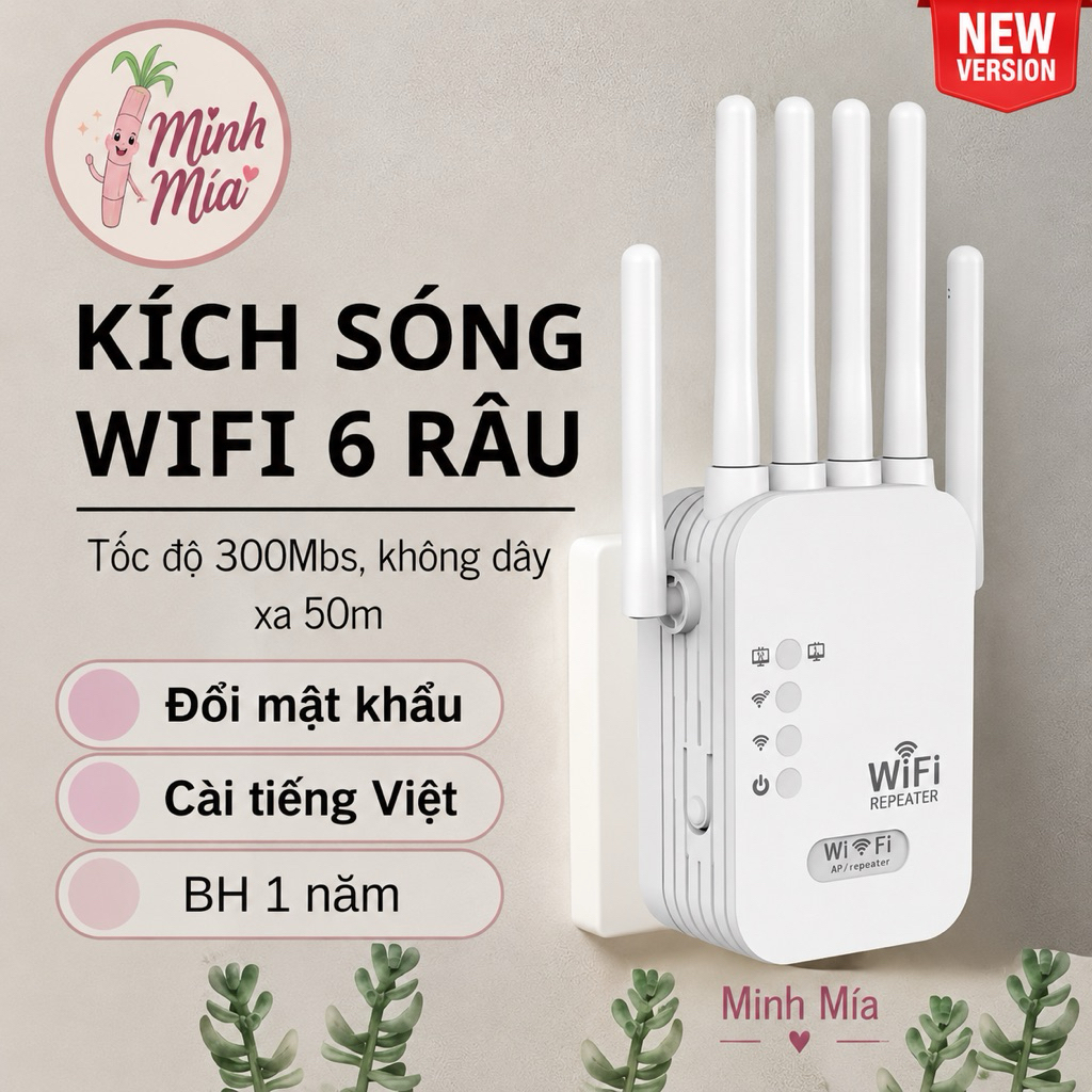 Kích Sóng WiFi 6 Râu – Mở Rộng Sóng Mạnh, Kết Nối Ổn Định