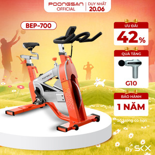 [QUÀ TẶNG XỊN] Xe Đạp Tập Thể Thao Tại Nhà POONGSAN BEP-700 Tải Trọng 125kg Bánh Đà Êm Ái + 8 Cấp Độ