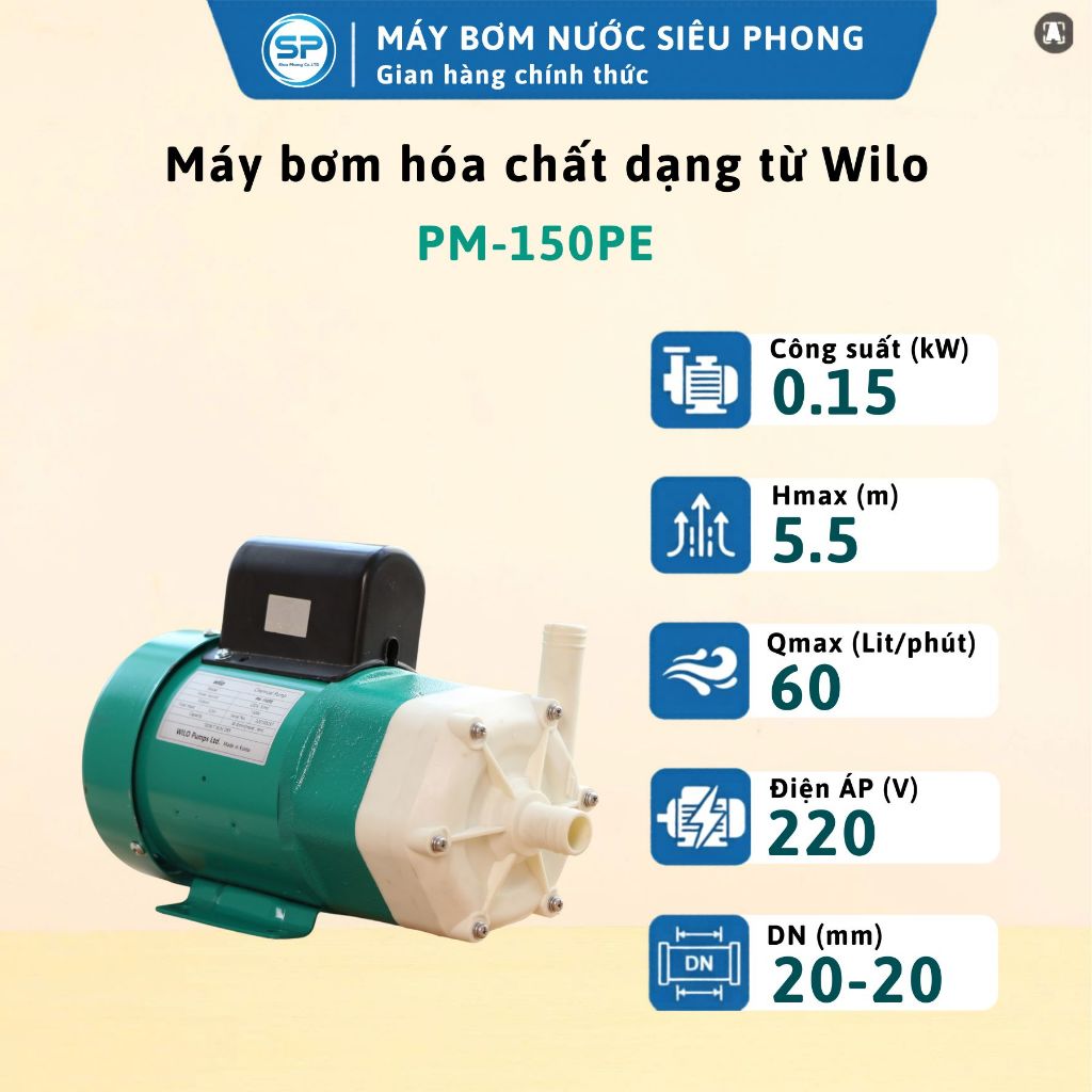 [PM-150PE] Máy bơm hóa chất dạng từ Wilo PM-150PE