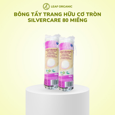 Bông tẩy trang hữu cơ tròn Silvercare 80 miếng