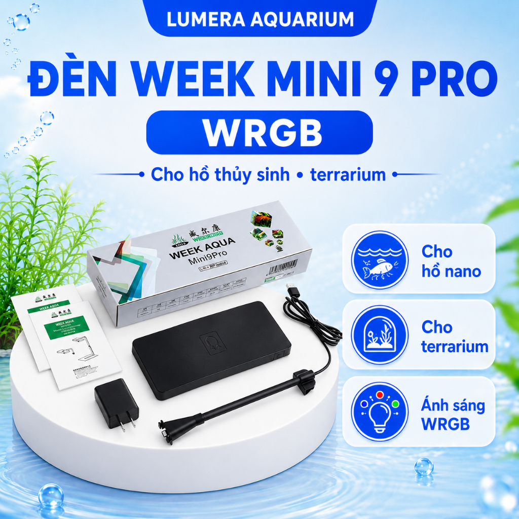 [Lumera Aquarium] Đèn Week Mini 9 Pro WRGB Cho Hồ Thủy Sinh, Terrarium