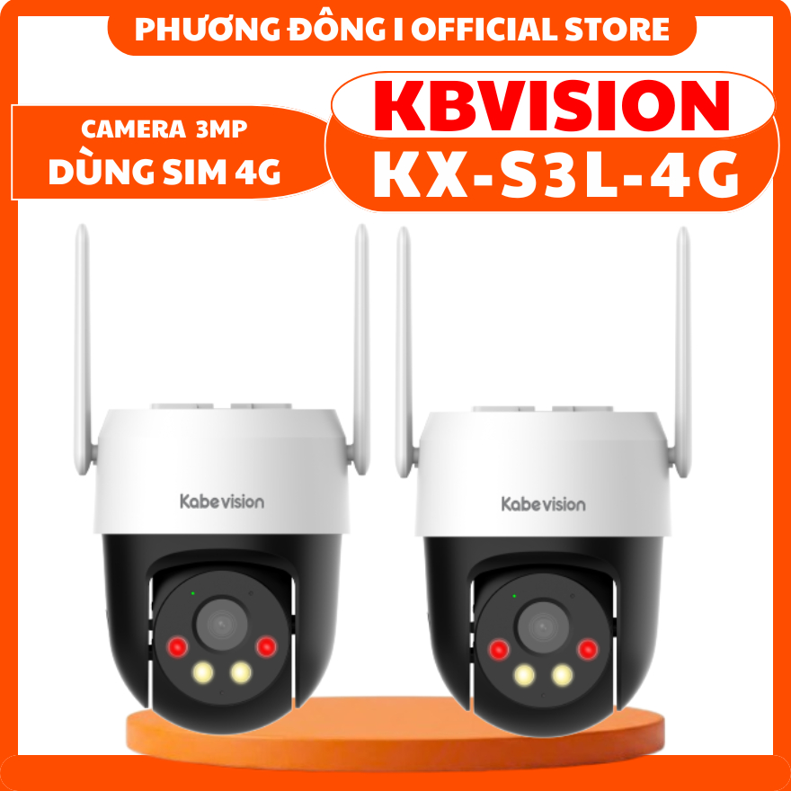 CAMERA DÙNG SIM 4G NGOÀI TRỜI KBVISION KX-S3L-4G 3MP - ĐÀM THOẠI HAI CHIỀU, XOAY 360 ĐỘ, CẢNH BÁO ĐÈ