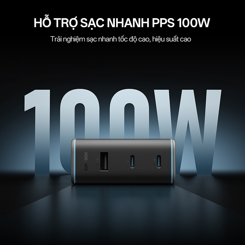 Củ Sạc GaN CUKTECH 10 2C1A | Công Suất 100W Max | Hỗ Trợ Sạc Nhanh | 3 Cổng | Bảo Hành 18 Tháng AD1003 | BigBuy360 - bigbuy360.vn
