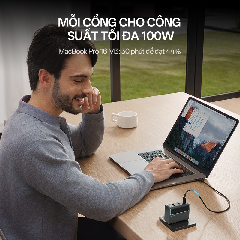 Củ Sạc GaN CUKTECH 10 2C1A | Công Suất 100W Max | Hỗ Trợ Sạc Nhanh | 3 Cổng | Bảo Hành 18 Tháng AD1003 | BigBuy360 - bigbuy360.vn