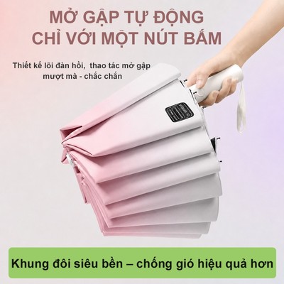 Dù cầm tay loang màu  MYT  mở đóng tự động chống thấm nước che nắng hiệu quả kết cấu 12 nan chống gió