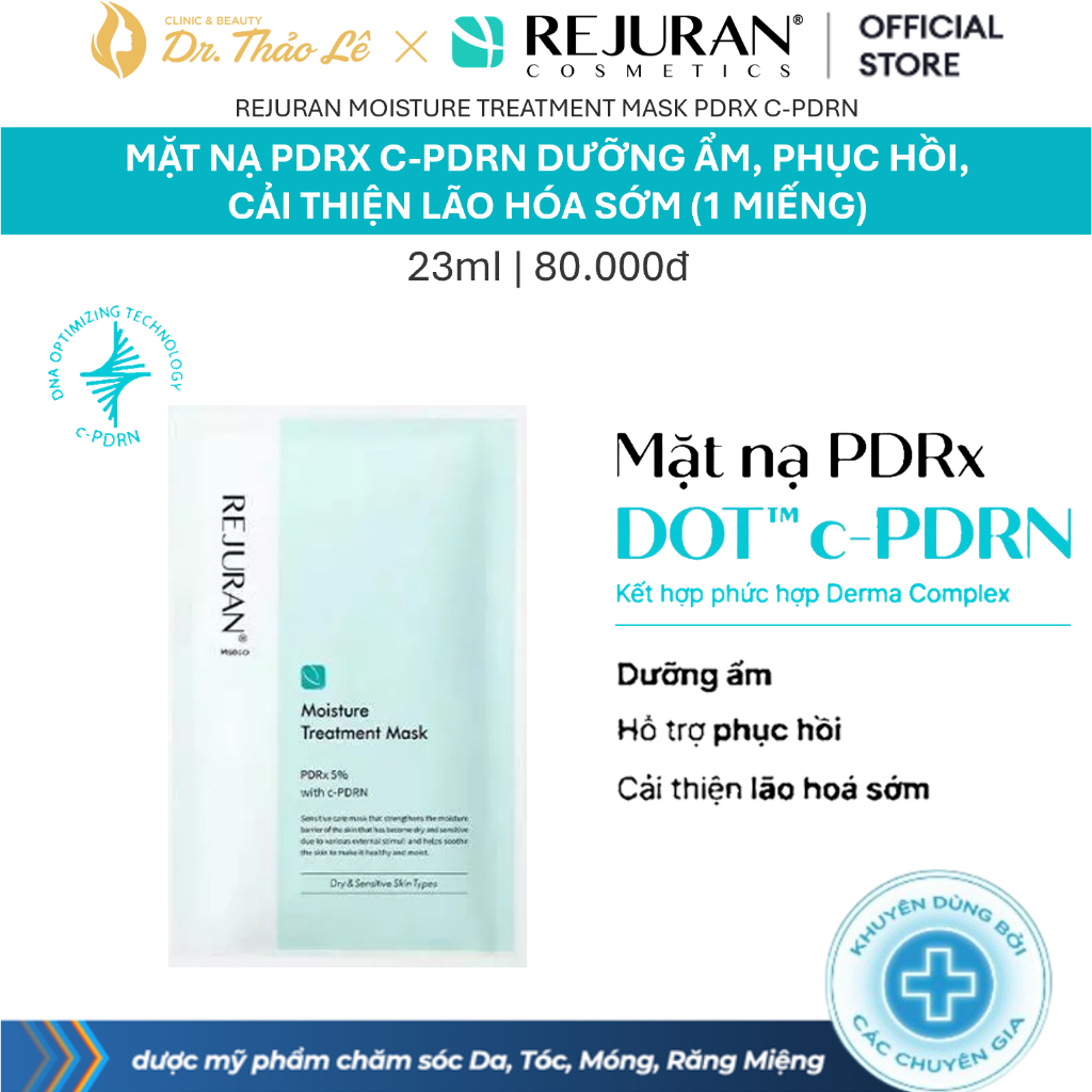[MIẾNG LẺ] Mặt Nạ REJURAN Moisture Treatment Mask PDRx c-PDRN Dưỡng Ẩm Phục Hồi 23ml