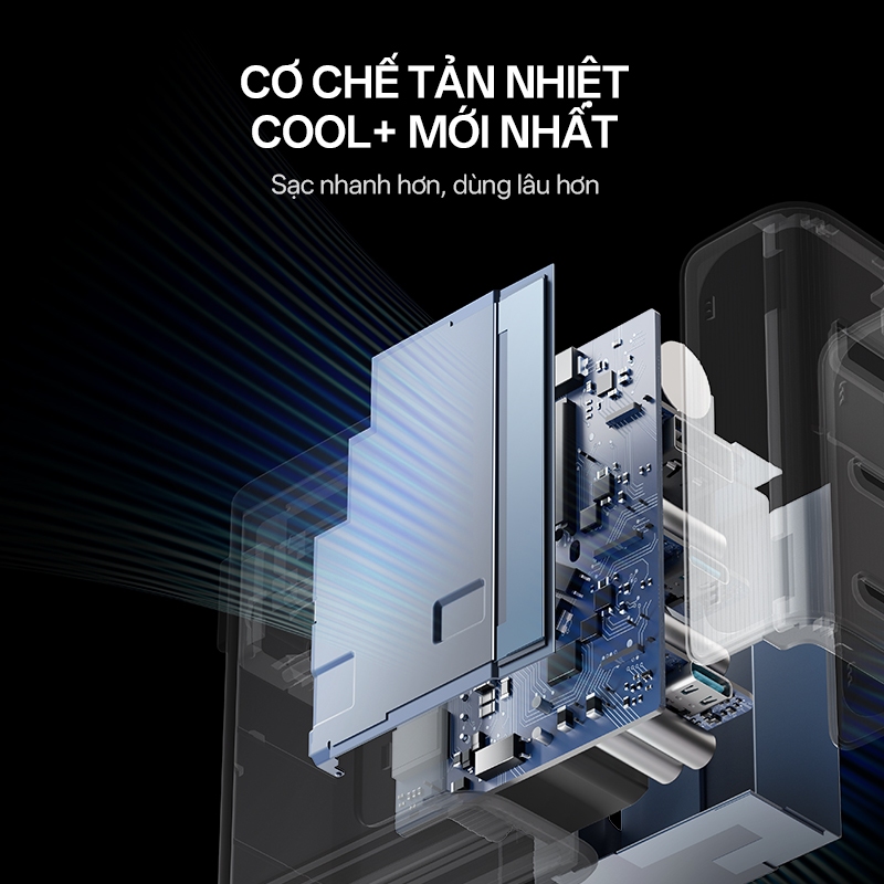 Củ Sạc GaN CUKTECH 10 2C1A | Công Suất 100W Max | Hỗ Trợ Sạc Nhanh | 3 Cổng | Bảo Hành 18 Tháng AD1003 | BigBuy360 - bigbuy360.vn