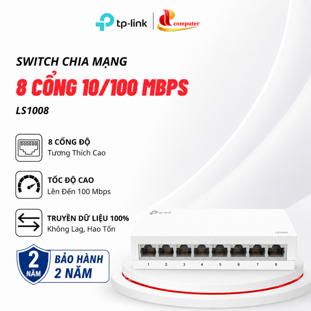 TP-Link LS1008 New Switch Chia Mạng 8 Cổng 10/100Mbps Chính Hãng