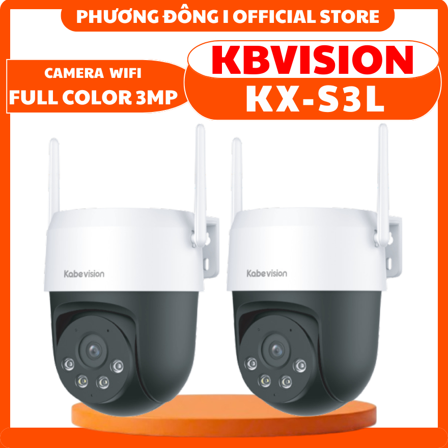 CAMERA WIFI NGOÀI TRỜI KBVISION KX-S3L 3MP - XOAY 360 ĐỘ, ĐÀM THOẠI, MÀU ĐÊM, PHÁT HIỆN CHUYỂN ĐỘNG,