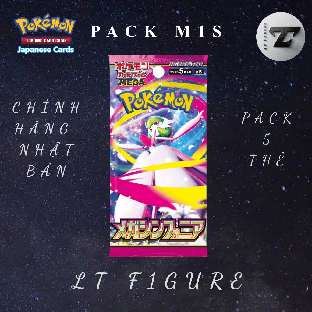[LT F1GURE] Thẻ Card Game Pokemon - Pack Pokemon Mega Symphonia (Pack M1S - Pack 5 thẻ) - Chính Hãng